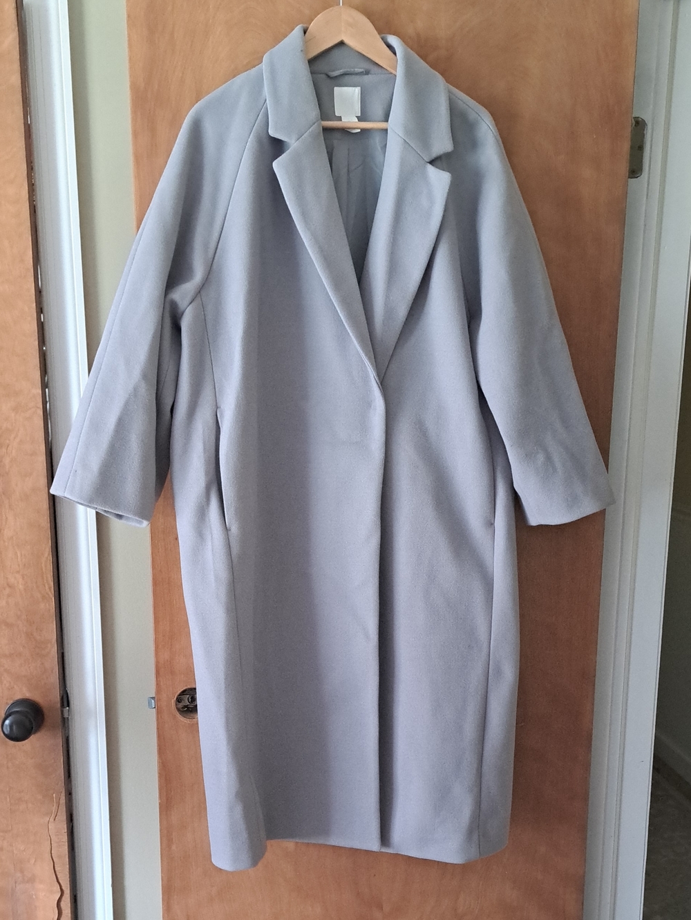 H&M Light Gray Long Trench Coat